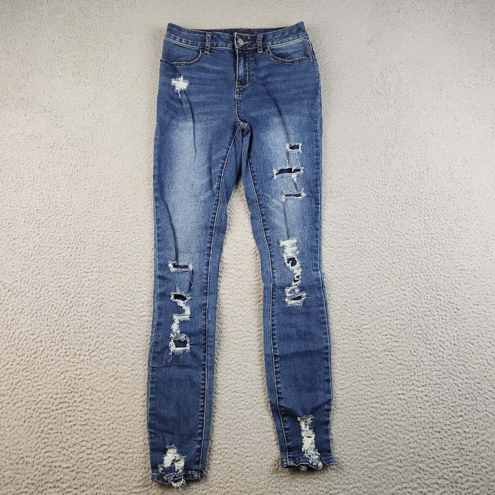 Versona High‎ Rise Ankle Skinny Jeans Women Size 0 Blue Cotton Blend Stretch